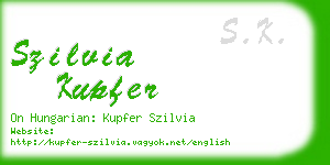 szilvia kupfer business card